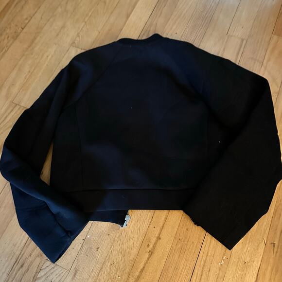 Everlane Womens S The Street Fleece Cropped Bomber Jacket Scuba Zip Up Pockets - Picture 5 of 11